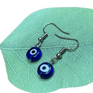 🧿 Minimalist Evil eye fishhook earrings 🧿